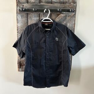 Men's Harley Davidson Short Sleeve Button Down Shirt Black
